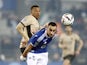 Lucas Perrin in action for Strasbourg for Paris Saint-Germain in Ligue 1 action on February 2, 2024